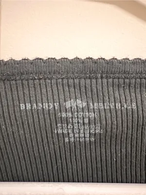 Brandy Melville Black Ribbed V-Neck Button-Front Top thumbnail 2