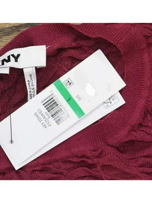 NWT DKNY Textured Ruched Superfine Texture Top P52SAW83 Beet Red L thumbnail 10