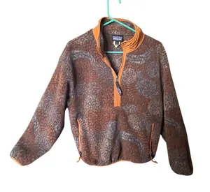 🏔️ Rare Patagonia Synchilla Marsupial Pullover Fleece Earth Tone Print thumbnail 1