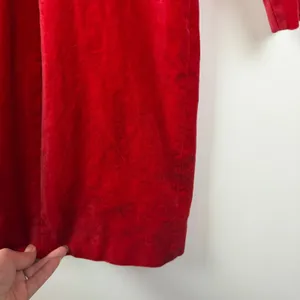 J Crew Long Sleeve Shift Dress Sz 18 Red Stretch Velvet‎ Holiday Cocktail Preppy thumbnail 7