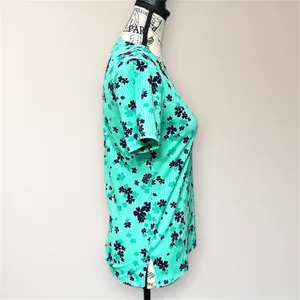 NWT EleVen Venus Williams S‎ Mint Floral Ribbed Tennis Athletic Short Sleeve Top thumbnail 5