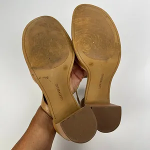 Lucky Brand Sabeni T-Strap Block-Heel City Sandals Tan Size 9.5 Runs Large (10) thumbnail 5
