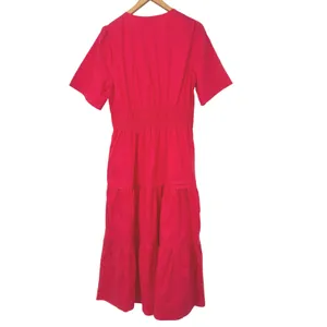 SHE + SKY Maxi Dress Women M Pink Tiered Boho Cottage Romantic Festival Casual thumbnail 4