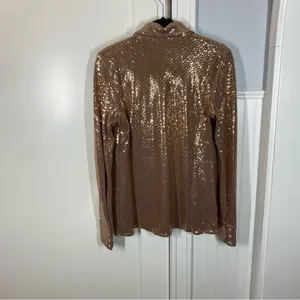 C/MEO Collective After Dark Sequin Blouse‎ Shirt Rose Gold NWT Size Medium 6 thumbnail 6