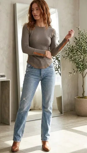 Free People Zip It Waffle Knit Thermal Top Khaki Size XS Neutral Fall Boho Cute thumbnail 1