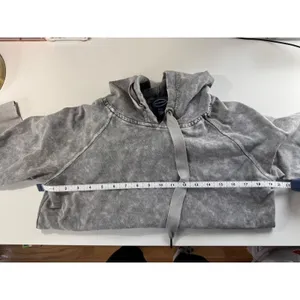 Scoop Gray Acid Wash Raglan‎ Pullover Hoodie Vintage Grunge Distressed Small thumbnail 5
