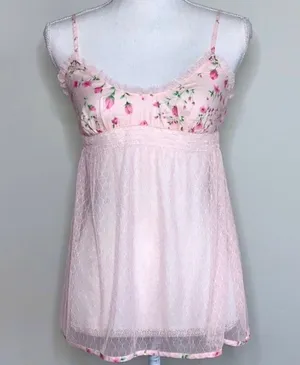 Vintage Victoria’s Secret Rosette Mesh Babydoll thumbnail 1