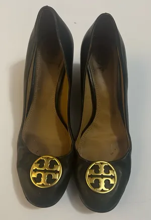 Tory Burch Womens Chelsea Black Wedge shoes size 8.5 thumbnail 1