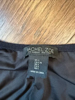 Rachel Zoe Ribbed Black Sleeveless Women’s Dress Size Large - C73-025 thumbnail 2