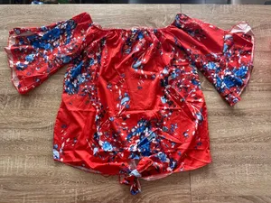 Red Floral Peasant Blouse Size none thumbnail 4