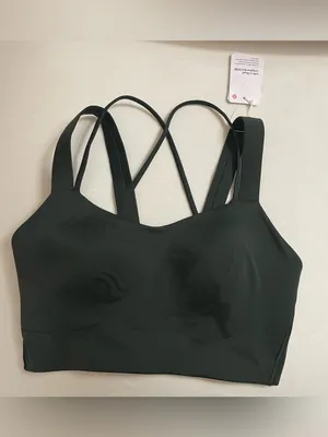 Lululemon NWT Like A Cloud Longline Bra Forest Green Size 6 D/DD thumbnail 5