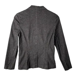 White House Black Market Dark Denim Blazer Fitted Jacket‎ Pintuck Pleated Coat thumbnail 6