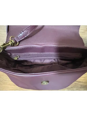 Universal Threads Burgundy Crossbody Bag Faux Leather Pleated Flap Purse thumbnail 6