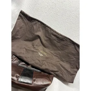 Kate Spade Rare Brown/Black Leather Turn Lock Shoulder Bag Purse With Dust Bag thumbnail 10