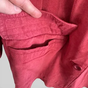 Jessica Holbrook Vintage Red Suede Leather Jacket Button Front Blazer Large thumbnail 3