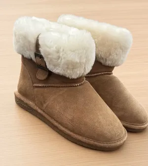 Bearpaw Women’s Size 8 Brown Suede Faux Fur Ankle Boots thumbnail 1