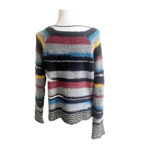 Free People Sweater Womens M Multi Striped Montmartre Knit Boat Neck Winter Wear thumbnail 2
