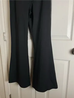 NWT Aeropostale Sport Black High-Waist Performance Yoga Pants Flared Leg Large thumbnail 3