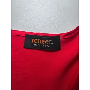 Renee C Satin Deep V-Neck Flutter Sleeve Mini Dress Red Large Cocktail $176‎ thumbnail 7