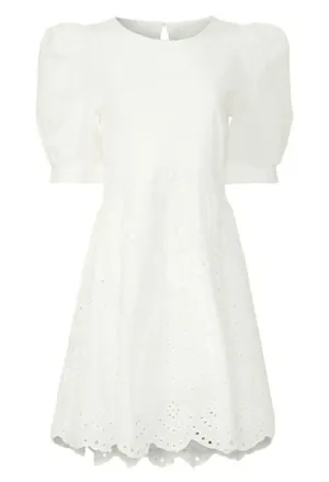 Peter Som Collective Rent the Runway White Combo Eyelet Dress Mini Sz 6 $360 thumbnail 1