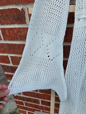 White Crochet Knit Swim Coverup Small thumbnail 4