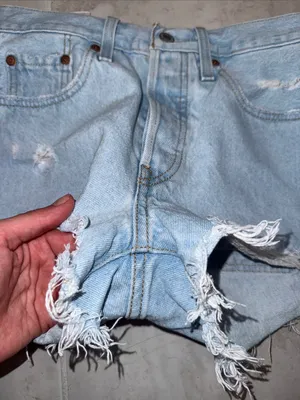 Levi's Light Blue Distressed 501 original Jean Shorts size 25 thumbnail 4