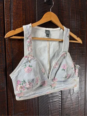 Wild Fable Denim Brami Jean Crop Tank Top Small thumbnail 4