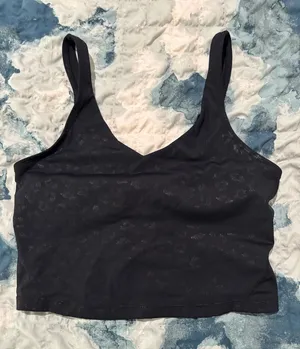 Black Seamless V-Neck Bralette, Sz S/M thumbnail 1
