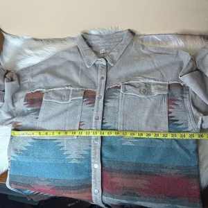 POL Corduroy Aztec Oversized Button Down Shirt Jacket Shacket Size Large thumbnail 8