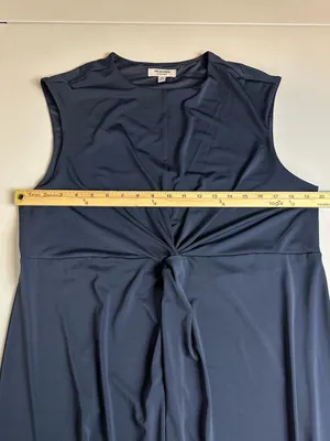 The Occasion by Old Navy Twist-Front Flattering Fit Maxi Dress Navy Size XL Tall thumbnail 5