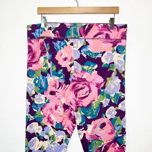 Aerie colorful floral cotton blend cropped comfy summer leggings thumbnail 6