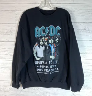 AC/DC Highway To Hell Poster Crew Neck Sweatshirt - size XL Unisex thumbnail 1