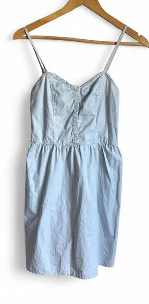BRANDY MELVILLE Tiffany Button-Front Mini Dress Light Blue 🦋 One Size (best fits XS/S) thumbnail 1