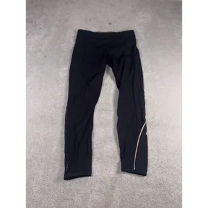 lululemon black cropped leggings 6 reflective mesh thumbnail 2