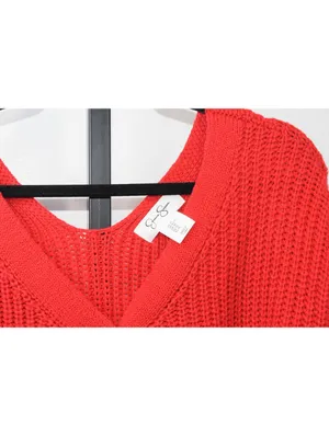 Jessica Simpson Red Cable Knit Button Front Cardigan XL thumbnail 3