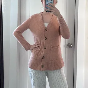 Madewell Donegal Maysfield Cardigan‎ Sweater Peach 100% Merino Wool Size XS thumbnail 7