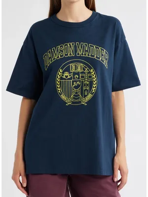 NWT Damson Madder Collegiate Oversized Graphic T-Shirt | Vintage Style Tee thumbnail 1