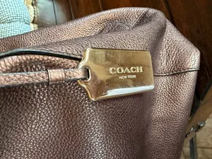 Coach Turnlock Edie Shoulder Bag Metallic Bronze Pebble Leather Large thumbnail 5