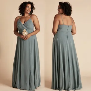 NEW Birdy Grey Kaia Sea Glass Chiffon Maxi Bridesmaid Dress Event Summer L thumbnail 2
