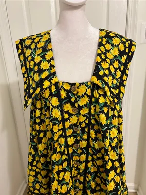 Anthropologie Maeve Flroal Collared Poplin Swing Mini Dress New Size Small thumbnail 6