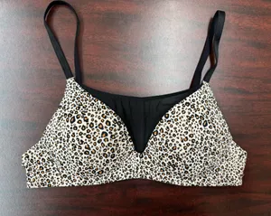 Victoria’s Secret Leopard Print Bra with Mesh No Wire Bra Size 34A thumbnail 1