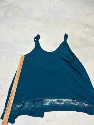 Free people intimately Teal Lace Hem Tank Top medium thumbnail 3