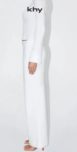 KHY by Kylie Jenner low rise Poplin white pants thumbnail 2
