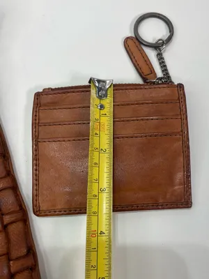 VILENCA HOLLAND Shoulder Crossbody Bag Chestnut Woven Leather w/ Keychain Wallet thumbnail 3