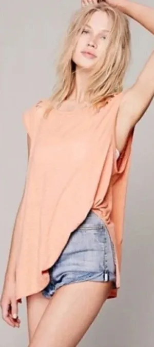 Free People We‎ the Free Summers End Orange Linen Swing Tank Top S thumbnail 1
