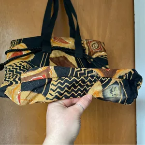 •Boho abstract shoulder bag• Black thumbnail 3