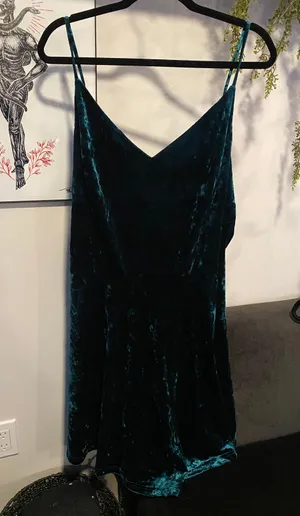 Burberry Blue Velvet Dress thumbnail 1
