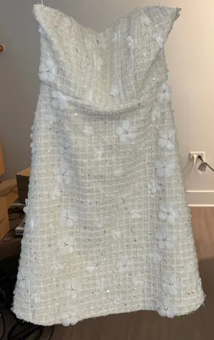 Sundream Strapless Tweed Floral Mini Dress - Anthropologie thumbnail 1