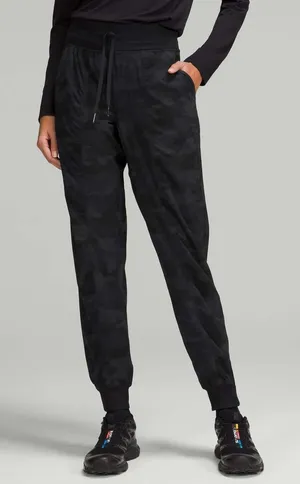 Lululemon Dance Studio Mid Rise Jogger Pants Womens Size 2 Black Camo Athletic thumbnail 1
