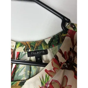 Women's Talbots vibrant,‎ sleeveless shirt tropical botanical M thumbnail 3